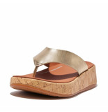 FitFlop F-mode leather/cork flatform toe-post sandals