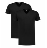 Alan Red T-shirt vermont black 2pack v-hals extra lang + 5cm (5671)