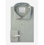 Michaelis Licht shirt met bloemen in kraag (extra lange mouwen)