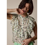 Summum 2s2870-11764 blouse green spot print sleeveless