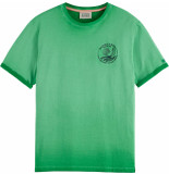Scotch & Soda Cold dye tee with chest artwork amazon green