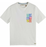 Scotch & Soda Summer artwork tee denim white