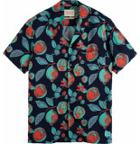Scotch & Soda Short sleeved printed camp shirt navy fruits aop