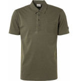No Excess Polo garment dyed stone washed army