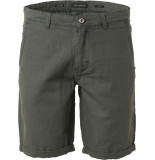 No Excess Short with linen garment dyed chino dark seagreen