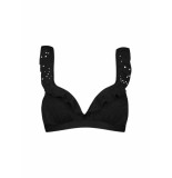 Beachlife black embroid ruffle bikinitop -