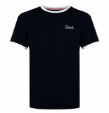Q1905 T-shirt captain donker/wit