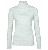 Yaya 1000539-211 space dye fijne rib sweater met turtle hals egret off white dessin