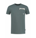 Ballin Amsterdam ballin polo shirt t-shirt chest pocket blauw 