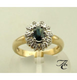 Atelier Christian Gouden ring met diamant en saffier