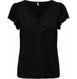Only Free life s/s modal crochet top jrs black