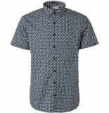 No Excess Shirt short sleeve allover printed washed blue