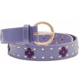 Fabienne Chapot Flower studded belt poppy purple