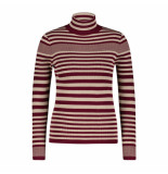 Red Button Top srb4068 roll neck plum/clay