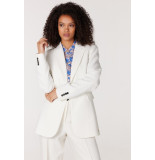JANSEN AMSTERDAM Wq238 woven blazer with long sleeve winter white