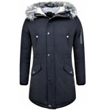 Enos Lange winterjas met faux bontkraag