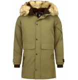 Enos Lange parka jas met bontkraag - Winterjas
