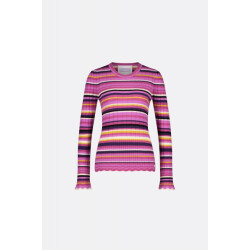 Fabienne Chapot 204-pul-aw23 1009-7317-mul banda pullover cosy white/bubble gu