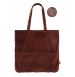 Zusss 0207-051-1503 fluwelen shopper chocoladebruin