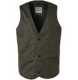 No Excess Gilet jersey stretch check taupe