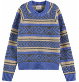 Scotch & Soda Metallic fair isle pullover dutch blue
