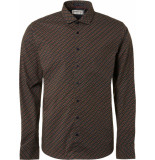 No Excess Shirt stretch allover printed caramel