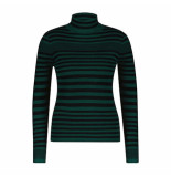 Red Button Top srb4068 roll neck black/emerald