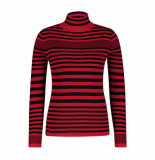 Red Button Top srb4068 roll neck black/red