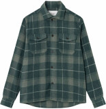 Les Deux Lennon check shirt olive night-dusty moss