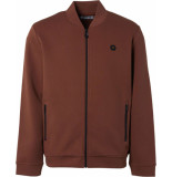 No Excess Sweater full zipper 2 coloured mela caramel