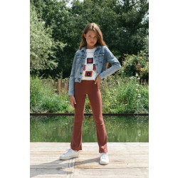 Looxs Revolution Flared broekje rib jersey plum voor meisjes in de kleur
