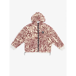 Marcelo Burlon Aop fluid pile over jacket ecru burgundy