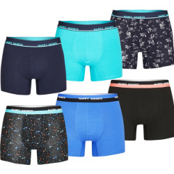 Happy Shorts Boxershorts heren multipack 6p set#7 blauw zwart
