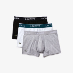 Lacoste Classic boxershorts heren zwart/grijs/wit trunks 3-pack