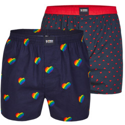 Happy Shorts 2-pack wijde boxershorts regenboog hartjes + hartjes