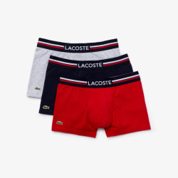 Lacoste Iconic heren boxershorts 3-pack rood/blauw/grijs