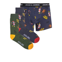 Jack & Jones Kerst ondergoed giftbox jongens boxershort + sokken jacpenguin