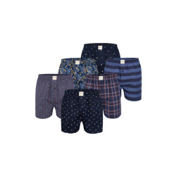 Phil & Co 6-pack wijde boxershorts heren geweven katoen multipack 6-pack