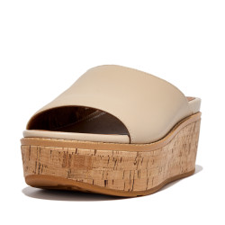 FitFlop Eloise cork-wrap leather wedge slides