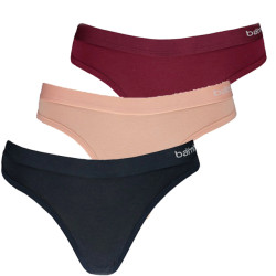 Apollo Dames string rood/roze/blauw bamboe 3-pack