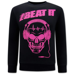 Local Fanatic Just beat it print sweater