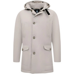 Enos Gewatteerde parka met capuchon beige
