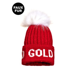 Goldbergh hodd beanie faux pom muts ws dames -
