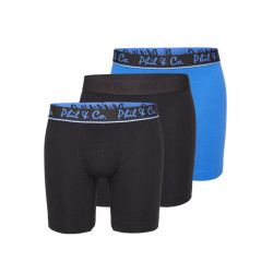 Phil & Co Boxershorts heren met lange pijpen boxer briefs 3-pack / blauw