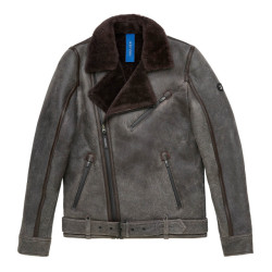 Koll3kt Leather lammy-sheepskin biker jacket
