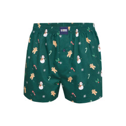 Happy Shorts Wijde kerst boxershort heren sneeuwpop + gingerbread