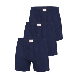 Phil & Co Wijde boxershorts jersey stretch effen navy 3-pack-sub