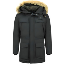 Enos Lange parka jas met bontkraag - Winterjas