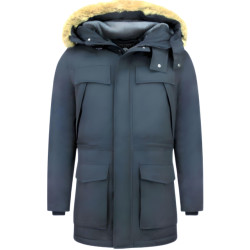 Enos Lange parka jas met bontkraag - Winterjas