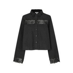 mbyM Zwarte blouse met kanten details marigold -